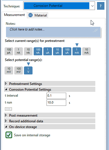 pstrace corrosion mode lin polarization